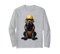 Mastino Napoletano Cane Giallo Hard Hat Operaio edile Maglia a Manica