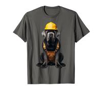 Mastino Napoletano Cane Giallo Hard Hat Operaio edile Maglietta
