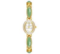 MASTOP Orologio da polso al quarzo, elegante, vintage, colorato, ovale, alla moda, con quadrante piccolo, impermeabile, alla moda, con cinturino in acciaio inox, V Diamante Oro, Orologio da polso da