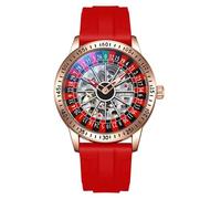 MASTOP - Orologio da polso da uomo con ruota Roulette, automatico, meccanico, con design rotativo oscillante, scheletrato, in acciaio inox, impermeabile, per affari