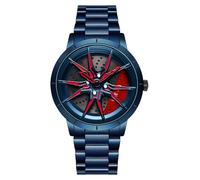 MASTOP Orologio da polso da uomo creativo 3D rotante ruota auto orologio da polso cerchio mozzo design moda quarzo elegante orologio da polso con cinturino in acciaio inox regalo per gli appassionati
