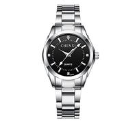 MASTOP Orologio da polso impermeabile da donna in acciaio inossidabile di modo classico da donna, nero, Movimento al quarzo