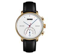 MASTOP Orologio da uomo al quarzo, ultra sottile, impermeabile, in pelle, analogico, stile classico