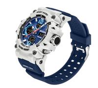 MASTOP Orologio da uomo con quadrante grande, 5 atm, per sport all'aria aperta, militare, digitale, trasparente, multifunzione, resistente all'acqua, retroilluminato, sveglia, cronometro, orologio da