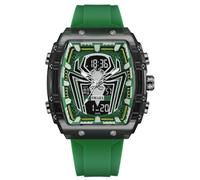 MASTOP Orologio da uomo di lusso Spider Man orologio al quarzo grande quadrante digitale analogico doppio tempo display cronometro punk cool design cinturino in silicone orologio da polso per uomo