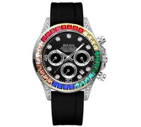 MASTOP Pagani Design Daytona Homage - Orologio da polso da uomo, analogico, al quarzo, movimento giapponese, cronografo, orologio da polso d'affari, impermeabile, cinturino in silicone, sportivo