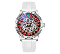 MASTOP Roulette Wheel Orologi da uomo Orologio meccanico automatico per gli uomini Swinging Rotary Dial Design Hollow Skeleton Orologi in acciaio inossidabile Impermeabile Business Orologio da polso,