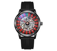 MASTOP Roulette Wheel Orologi da uomo Orologio meccanico automatico per gli uomini Swinging Rotary Dial Design Hollow Skeleton Orologi in acciaio inossidabile Impermeabile Business Orologio da polso,