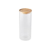 mastrad - Barattolo di stoccaggio - Collegato Stor'Eat - Vetro borosilicato resistente - Protegge dall'umidità - Coperchio ermetico - Colore bambù - Senza BPA - 2100 ml