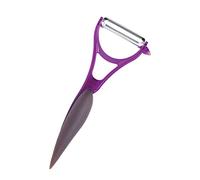 Mastrad Rasoio Elios Verdura Lunghi, Doppia Lama Girevole, per Mancini e destrorsi Compatibile lave-vaisselle-f20205, Ceramica, Viola, 16 x 6,5 x 3 cm