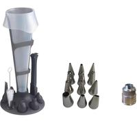 MASTRAD - Set tascabile professionale riutilizzabile 1L + 12 boccole in acciaio inox + supporto + spillo di pulizia - cucina pasticceria dolci - senza BPA