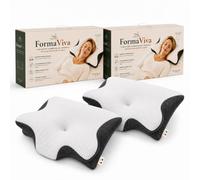 Mastro Bianco FormaViva Cuscino Cervicale Ergonomico in Memory Foam | Cuscino Letto per Dormire Supino, Laterale e Prono | Traspirante con Federa Removibile e Lavabile a 40°C | Made In Italy