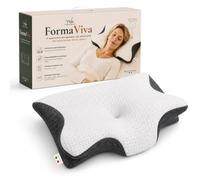 Mastro Bianco FormaViva Cuscino Cervicale Ergonomico in Memory Foam | Cuscino Letto per Dormire Supino, Laterale e Prono | Traspirante con Federa Removibile e Lavabile a 40°C | Made in Italy