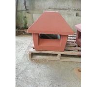 MASTRO GABRIELE Cappello Fumaiolo Comignolo con Base Quadrata 40x40 Rosso in Cemento