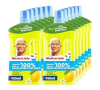 Mastro Lindo Liquido Detersivo Per Pavimenti Multiuso, 12 Confezioni (12 x 930ml), Profumo La Freschezza Dei Limoni Di Sicilia, Rimuove Fino Al 100% Di Sporco E Grasso