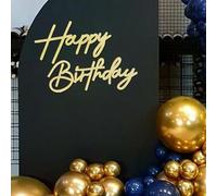 MASTRON Happy Birthday Sign - Glitter Gold Felt 'Happy Birthday' lettera segno per palloncini arco sfondo decorazioni - 1 conto, unisex, tutte le età, uomini, donne