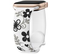 Mastten Cinturino floreale compatibile con Apple Watch, cinturino da donna in morbido silicone per iWatch SE 40 mm, 41 mm, 42 mm, 38 mm, grazioso fiore inciso, per iWatch Series 10, 9, 8, 7, 6, 5, 4