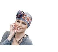 Masumi Yanna - Berretto da donna per chemioterapia, per pazienti con cancro e donne con perdita di capelli, bandana in stile turbante, in bambù Grigio pietra / Allora Taglia unica