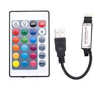 MASUNN 24 USB LED Controller con Telecomando per DC5V 5050 RGB Strip Light