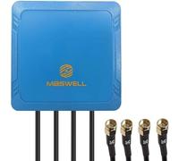 Maswell Antenna MIMO LTE 4X4 per IoT M2M, Low Gain 3dBi Non per Speed Competition, Omni Full Band 700-6000 MHz, 4 connettori SMA