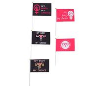 MasYosh 10 Bandiere da Giardino Femministe, Striscioni per la Legge Sull'aborto per i Diritti delle Donne, Design My Body My Choice, con 10 Pennoni, per la Decorazione del Cortile (35x25 cm)