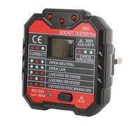 MasYosh 20D Tester di Dispersione per Prese Rilevatore di Prese Circuito Elettrico Cavo Sotto Tensione Controllore del Filo Neutro 48- (Plug-regolato europeo (48~250 V))