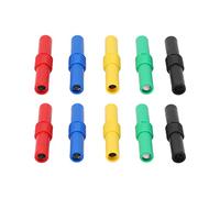 MasYosh Accoppiatore di Banana Isolato 4 Mm, Adattatore Femmina a Spina Banana con 5 Colori e Guaina Isolata in PVC, per le Apparecchiature Industriali degli Invertili Dispositivi