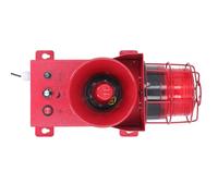 MasYosh Allarme di Luce Audio Industriale, Volume Regolabile 0 a 130 DB con 3 di Suoni a LED Strobo Corno, IP65 a Prova di Congelamento Impermeabile, per il Sito di Costruzione (DC24V)