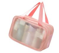 MasYosh Borsa per il Trucco Portatile con Design a Doppio Strato (Rosa di | Materiale in PVC impermeabile, ampio spazio di archiviazione, facile da viaggiare, separazione bagnata e asciutta
