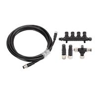 MasYosh Cavo Backbone NMEA 2000, Cavo Flessibile a 5 Pin Filettatura M12 ABS IP67 Impermeabile, con Adattatore a T Connettore a 4 Vie Resistore di Terminazione, per Reti Lowrance Simrad