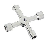 MasYosh Chiave Universale 4 in 1, Utensile Manuale Multifunzionale in Lega di Zinco con 2 Quadrati 1 Triangolo 1 Forma Chiave, per Porta Dell'ascensore del Contatore Dell'acqua con