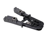 MasYosh Crimpatrice per Cavi Dati Modulari a Cricchetto, Strumento Tutto in in Acciaio Ad Alto Tenore di Carbonio per Tagliare, Spelare, Crimpare RJ45 RJ11 RJ12, con Funzione Doppino