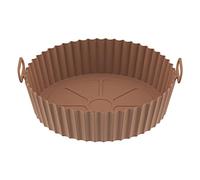 MasYosh Fodera per Friggitrice in Silicone Alimentare Ispessita Rotonda, Facile da Pulire, Riutilizzabile per Friggitrice Universale (Marrone)