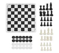 MasYosh Giocattolo di Giochi di Scacchi, Set di Dama di Scacchi Internazionali 2 in 1 Giocattolo Intelligente da Viaggio Portatile con Scacchiera in Gomma Pieghevole, per L'aula dei