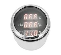 MasYosh Indicatore Multifunzione 3 in 1, Display del Livello del Liquido con Tensione della Temperatura dell'Acqua da 52 Mm, Robusto Acciaio Inossidabile 316, con impermeabilità IP67, per (Quadrante