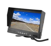 MasYosh Kit Monitor Retrovisore per, Telecamera di Backup con | Display HD 1280x600, Rapporto 16:9, Parasole, Compatibile PAL/NTSC, Ingresso Video a 4 Vie, 9-35 V