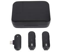 MasYosh Microfono Lavalier Wireless, Microfono con Riduzione del Rumore a 2,4 GHz con Copertura Antivento e per la Registrazione Video Streaming Live Intervista Vlog All'aperto