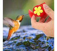 MasYosh Mini Dispositivo Portatile Durevole per Mangiatoia per colibrì per Insetti e Uccelli da Giardino, Fiore Giallo e Copertura Rossa - 2 Pezzi per Uso Esterno