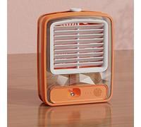 MasYosh Mini Ventola USB Raffreddata Ad Acqua, 3 velocità con Nebulizzazione, Luce Notturna, Timer, Lama a Spirale 3D, Silenzioso per Scrivania, Comodino, Campeggio (Arancia)