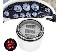 MasYosh Misuratore 2 Pollici 3 in 1, Indicatore Livello Carburante Pressione Olio Temperatura Acqua di Raffreddamento, 0 190Ω Standard Europeo, con Funzione di Allarme, per Auto e Barche (Quadrante