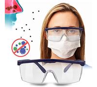 MasYosh Occhiali di Sicurezza Antiappannamento, Antivento, Comodi e Leggeri, Lenti per PC, Occhiali Sportivi Unisex con Rivestimento Antigraffio, per Tiro All'aperto, Caccia, Lucidatura, (Blu scuro)