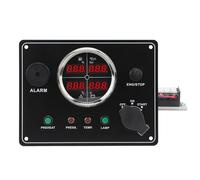 MasYosh Pannello Indicatori per Barche, Display Digitale 4 in 1 Livello Carburante Temperatura Acqua Tensione Misuratore Pressione Olio, con Pressostato Olio Motore, per Yacht Barche (Nera)