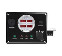 MasYosh Pannello Indicatori per Barche, Display Digitale 4 in 1 Livello Carburante Temperatura Acqua Tensione Misuratore Pressione Olio, con Pressostato Olio Motore, per Yacht Barche (Bianco)