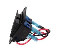 MasYosh Pannello Interruttori a Bilanciere a 2 Bande, 12V 24V in Lega di Alluminio Impermeabile ON OFF Retroilluminato Blu, con Design Precablato per Auto, Barca, Moto, Autobus,