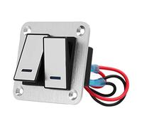 MasYosh Pannello Interruttori a Bilanciere a 2 Gruppi, Interruttore ON OFF Impermeabile 12V 24V in Lega di Alluminio con LED Blu, per Auto Camion Barca Moto UTV