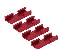 MasYosh Parti di Intersezione del Binario a T da 4 Pezzi, Connettore per Binario Trasversale per la Lavorazione del Legno in Lega di Alluminio con Superficie Liscia per Falegname (Rossa)