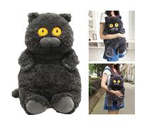 MasYosh Peluche per Gatti, Simpatico Cuscino Morbido per la Casa (Nera) | Materiale soffice, delicato sulla pelle, durevole, perfetto da abbracciare, design accogliente