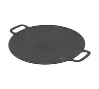 MasYosh Piastra per Barbecue Coreana Antiaderente, Grande, Rotonda, per Barbecue, in Ferro, per Cucinare in Modo Intelligente, per la Famiglia e gli Amici, per Interni Ed esterni. Materiale: Ferro