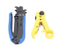 MasYosh Pinza per Crimpare Cavi Coassiali, Kit di Strumenti per Piegare Spelafili Regolabile con Nastri a Cassetta Reversibili, per Installazione CCTV TV Satellitare RG6 RG59 RG11 75 5 7
