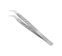 MasYosh Pinzette Curve, Pinzetta Di Precisione In Ceramica In Acciaio Inossidabile Per Riparazione Elettronica Con Punta Angolata, Per Saldatura PCB Manutenzione Filo Ponticello Pulizia